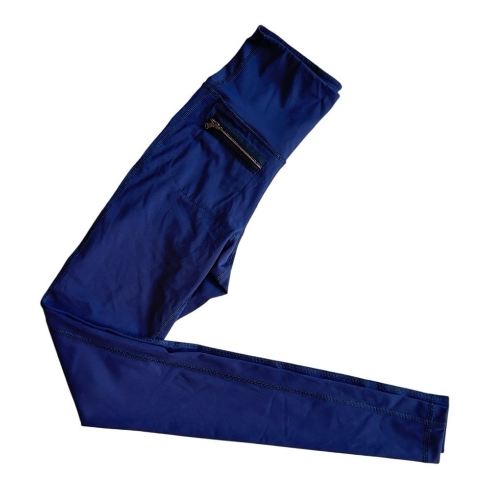 Erin Snow Navy Blue High Waisted Leggings with Zipper Detail XS